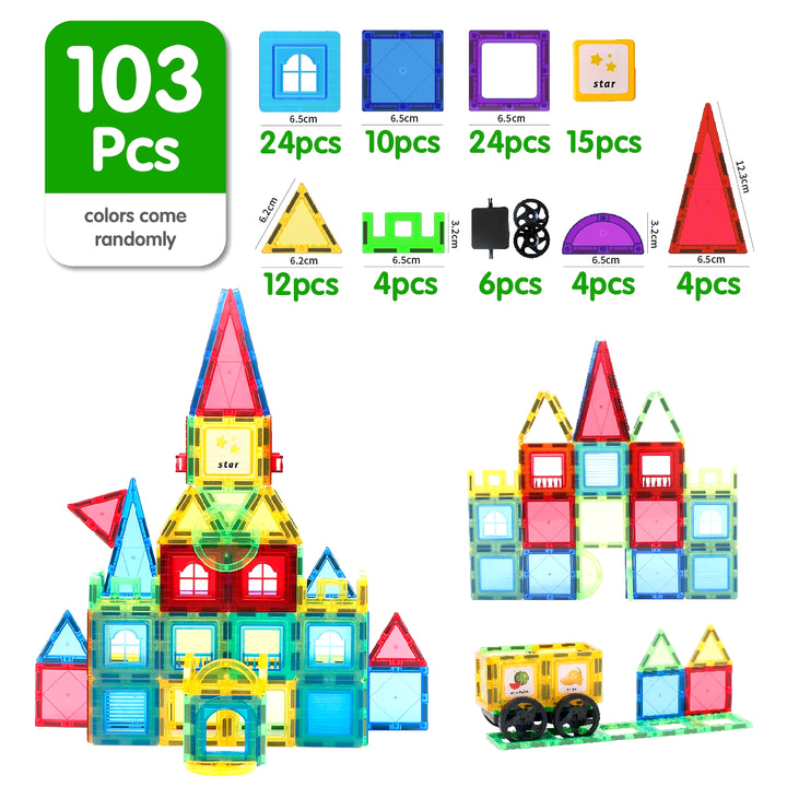 Magnetic Building Blocks Construction Set Game Magnet Tiles Children Montessori Educational Toys for Kid Boy Girl Gift