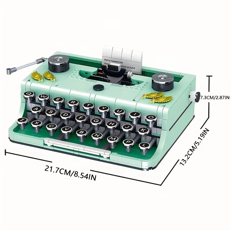 820PCS Typewriter Building Blocks Classic Creative Ideas Machine Retro Micro Bricks Educational DIY Toys for Adults Holiday Gift