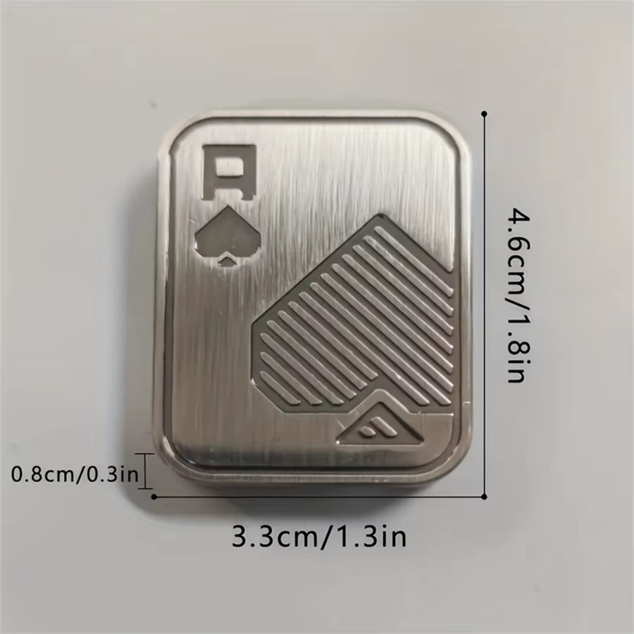 1Pc Metal Fidget Toys - Metal Poker Push Card Fidget Slider Stress Relief Toy,Fidget Toy Haptic Coin,Office Desk Toys Gifts