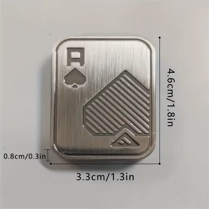 1Pc Metal Fidget Toys - Metal Poker Push Card Fidget Slider Stress Relief Toy,Fidget Toy Haptic Coin,Office Desk Toys Gifts