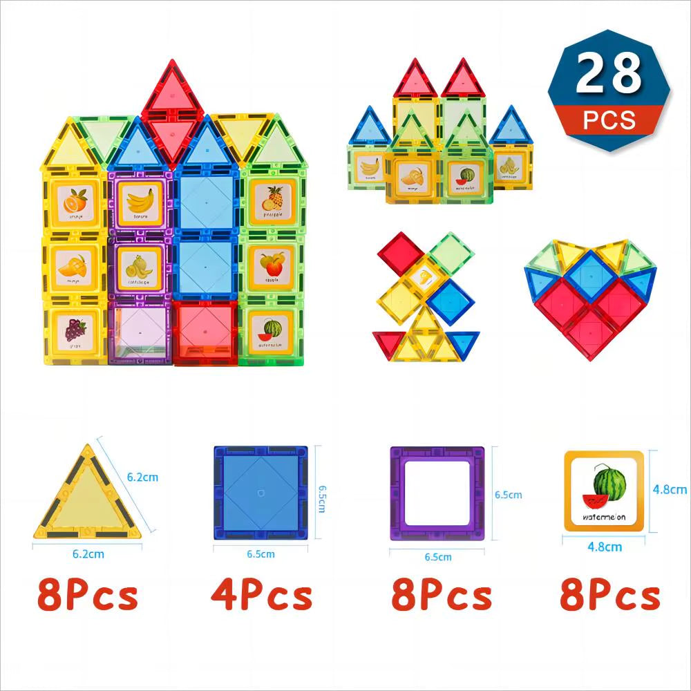 Magnetic Building Blocks Set Magnetic Sheet Construction Building Puzzle Tiles Boys Girls Children Montessori Toys Gifts