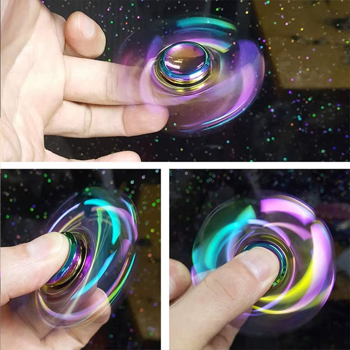 New Metal Rainbow Fidget Spinner Gradient Color EDC Hand Spinner Fingertip Gyro Anti-Anxiety Stress Relief Toys for Kids Adults