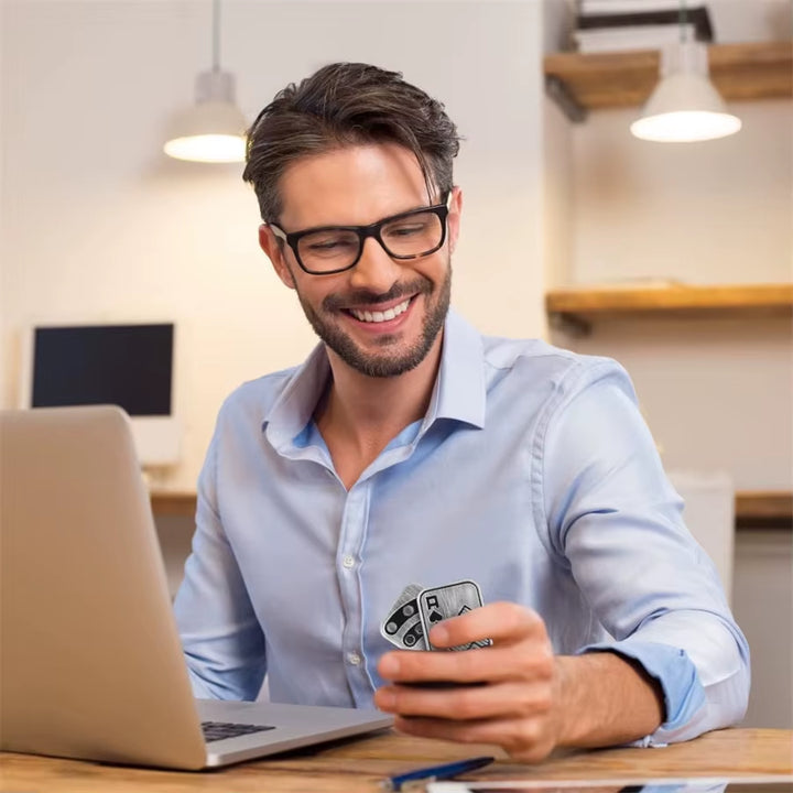 1Pc Metal Fidget Toys - Metal Poker Push Card Fidget Slider Stress Relief Toy,Fidget Toy Haptic Coin,Office Desk Toys Gifts