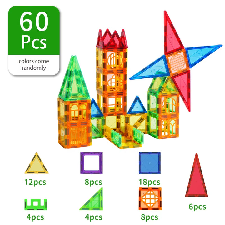 Magnetic Building Blocks Construction Set Game Magnet Tiles Children Montessori Educational Toys for Kid Boy Girl Gift