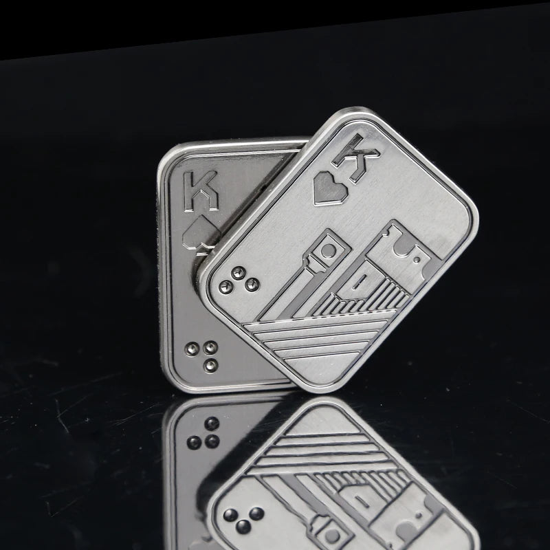 Fidget Spinner AA KK Fingertip Gyro Solution Pressure Reduction Toy Push Poker Push Card EDC Metal Toys Adult Gifts