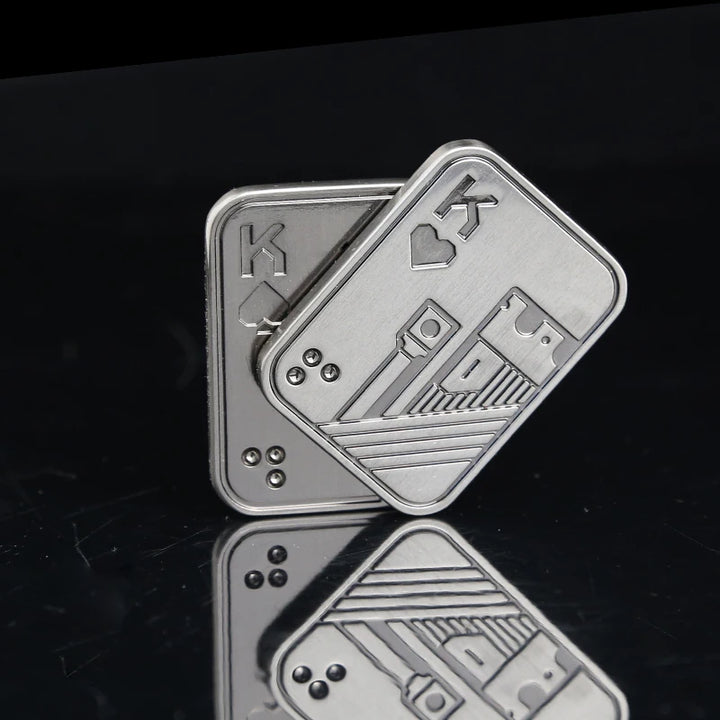 Fidget Spinner AA KK Fingertip Gyro Solution Pressure Reduction Toy Push Poker Push Card EDC Metal Toys Adult Gifts