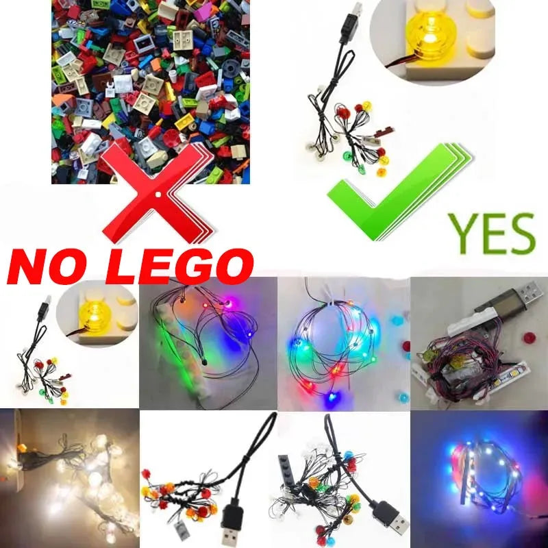 （No LEGO, Just Light）Usb Lighting Kit for LEGO 10270 Expert Bookshop Building