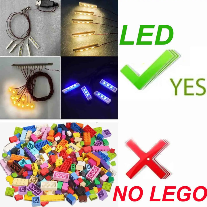 （No LEGO, Just Light）Usb Lights Set for Lego Flower Centerpiece 10314 Botanical Crafts