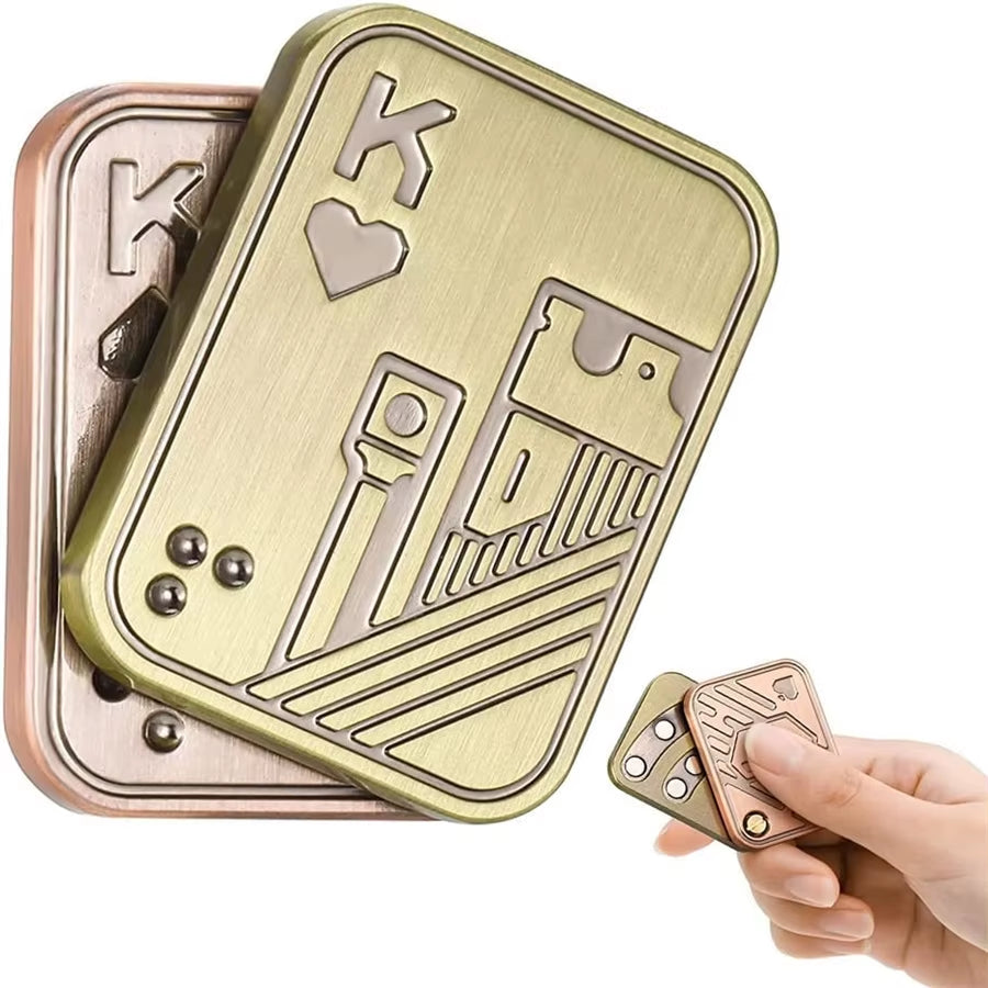 1Pc Metal Fidget Toys - Metal Poker Push Card Fidget Slider Stress Relief Toy,Fidget Toy Haptic Coin,Office Desk Toys Gifts