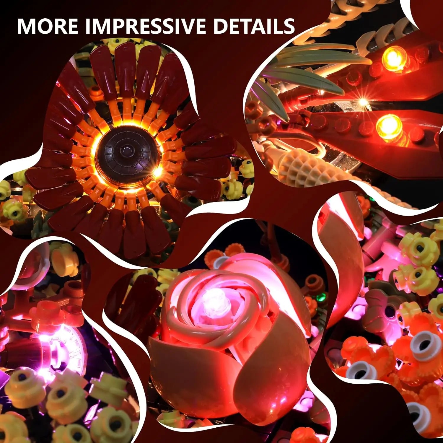 （No LEGO, Just Light）Usb Lights Set for Lego Flower Centerpiece 10314 Botanical Crafts