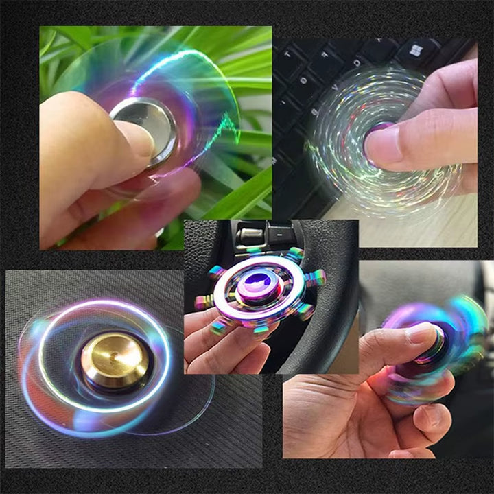 New Metal Rainbow Fidget Spinner Gradient Color EDC Hand Spinner Fingertip Gyro Anti-Anxiety Stress Relief Toys for Kids Adults