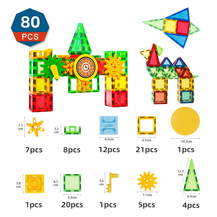 Magnetic Building Blocks Set Magnetic Sheet Construction Building Puzzle Tiles Boys Girls Children Montessori Toys Gifts
