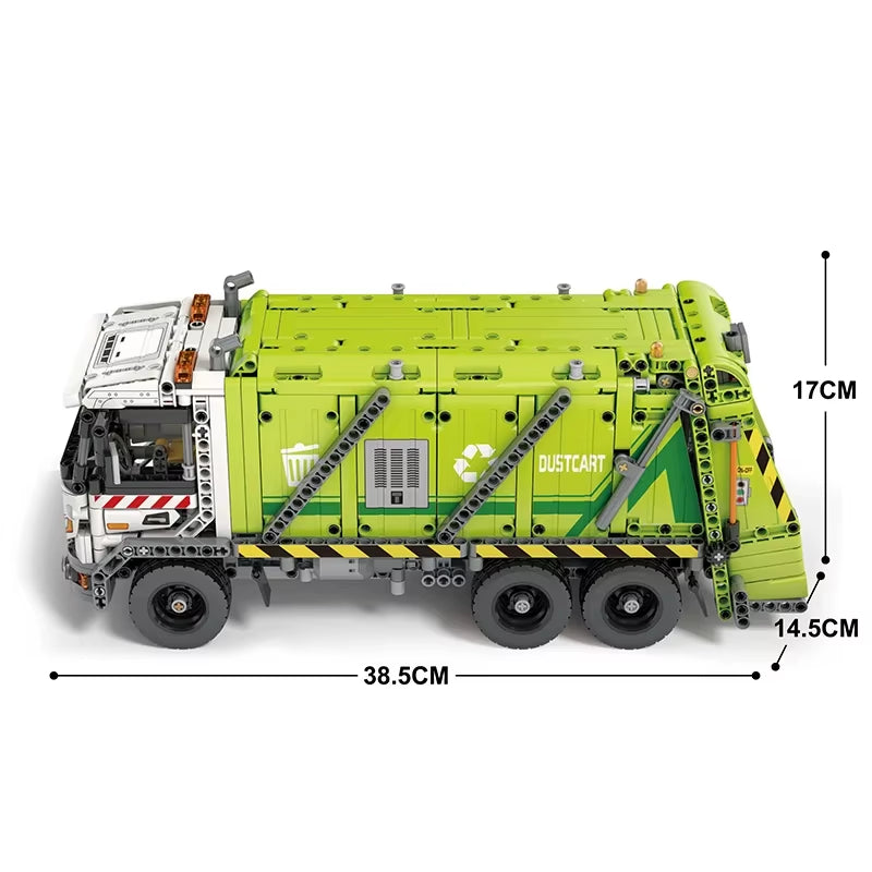 Remote Control Compressed Garbage Truck Building Blocks City Sanitation Technical RC Car Model Bricks Kids Toys Holiday Gifts