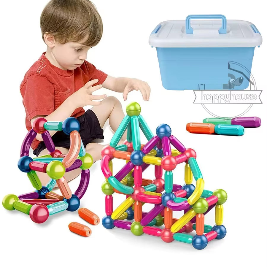 Magnetic Constructor Blocks Set Toys for Kids Magnet Stick Rod Building Blocks Montessori Educational Toys for Children Boy Girl