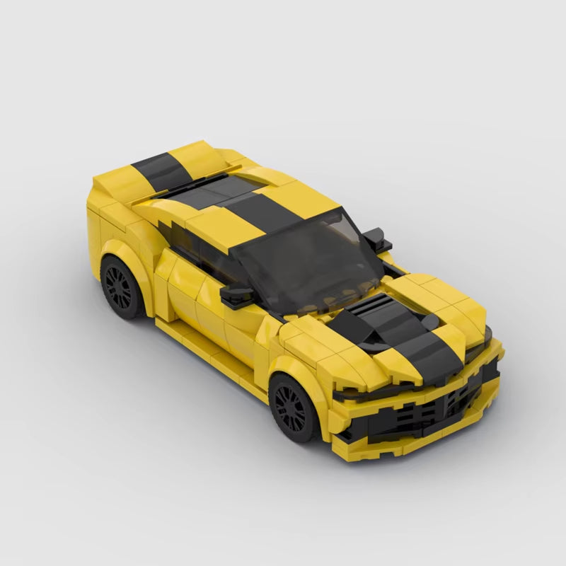 MOC Camaro Racing Sports Car Vehicle Racer Building Blocks Brick Creative Garage Toys for Boys