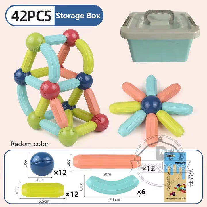 Magnetic Constructor Blocks Set Toys for Kids Magnet Stick Rod Building Blocks Montessori Educational Toys for Children Boy Girl