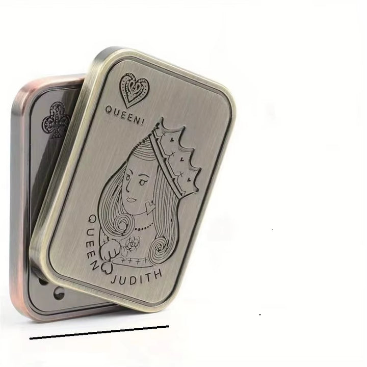 1Pc Metal Fidget Toys - Metal Poker Push Card Fidget Slider Stress Relief Toy,Fidget Toy Haptic Coin,Office Desk Toys Gifts